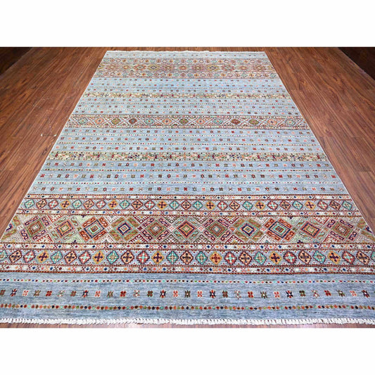 Kazak Wool Hand Knotted Rug Grey No Border 8.2X11.10 -O074676