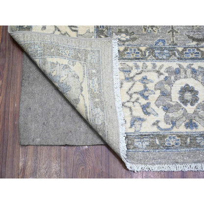 Heriz Wool Hand Knotted Rug Grey Delicate White 7.10X9.9 -O074679