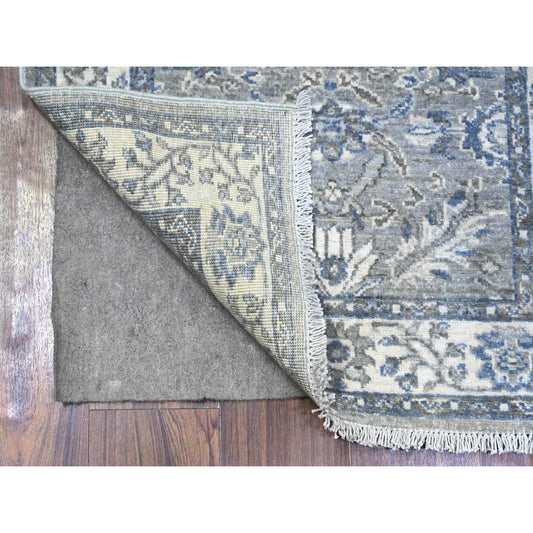 Heriz Wool Hand Knotted Rug Grey Ivory 2.6X7.8 -O074680