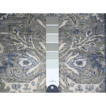 Heriz Wool Hand Knotted Rug Grey Ivory 2.6X7.8 -O074680
