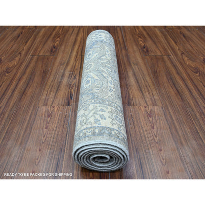Heriz Wool Hand Knotted Rug Grey Ivory 2.6X7.8 -O074680