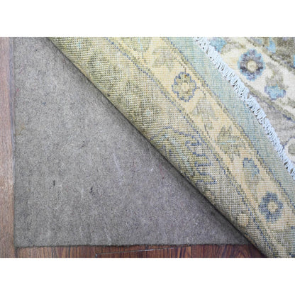 Oushak And Peshawar Wool Hand Knotted Rug Blue Gray 7.10X8.0 -O074681