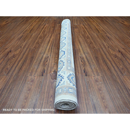 Kazak Wool Hand Knotted Rug Ivory Ivory 5.1X6.6 -O074685