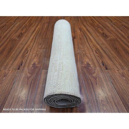 Tribal & Geometric Wool Hand Knotted Rug Grey Gray 2.8X9.5 -O074688