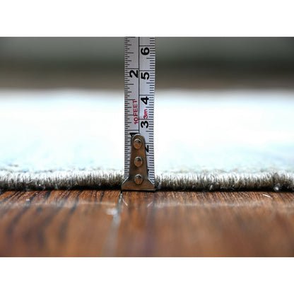 Tribal & Geometric Wool Hand Knotted Rug Grey Gray 2.8X9.5 -O074688