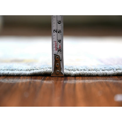 Tribal & Geometric Wool Hand Knotted Rug Blue Light Blue 2.8X10.11 -O074690