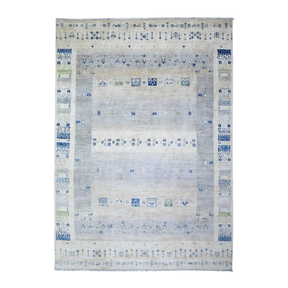 Tribal & Geometric Wool Hand Knotted Rug Grey No Border 6.0X8.8 -O074692