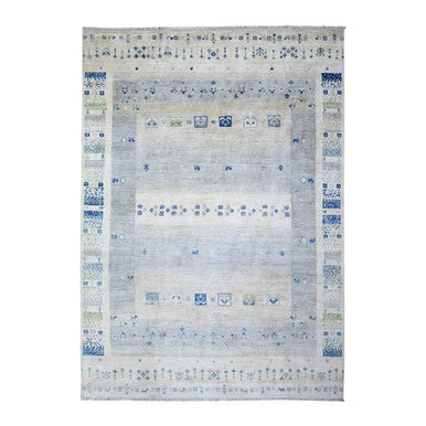 Tribal & Geometric Wool Hand Knotted Rug Grey No Border 6.0X8.8 -O074692