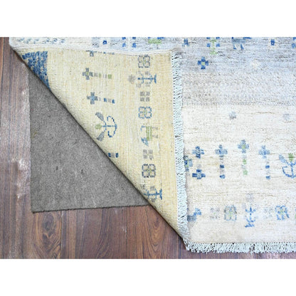 Tribal & Geometric Wool Hand Knotted Rug Grey No Border 6.0X8.8 -O074692