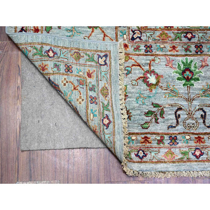 Oushak And Peshawar Wool Hand Knotted Rug Grey Light Gray 8.9X11.10 -O074694