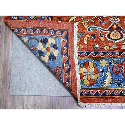 Tribal & Geometric Wool Hand Knotted Rug Red Blue 8.2X10.1 -O074698