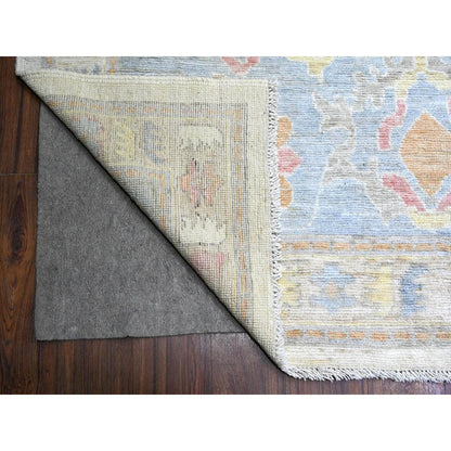 Oushak And Peshawar Wool Hand Knotted Rug Ivory Gray 12.2X15.11 -O074700