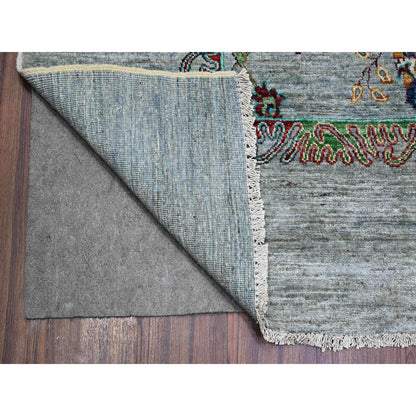 Oushak And Peshawar Wool Hand Knotted Rug Grey Gray 8.9X12.1 -O074704