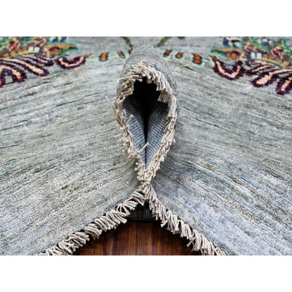 Oushak And Peshawar Wool Hand Knotted Rug Grey Gray 8.9X12.1 -O074704