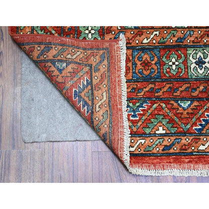 Tribal & Geometric Wool Hand Knotted Rug Red Red 7.11X9.6 -O074719