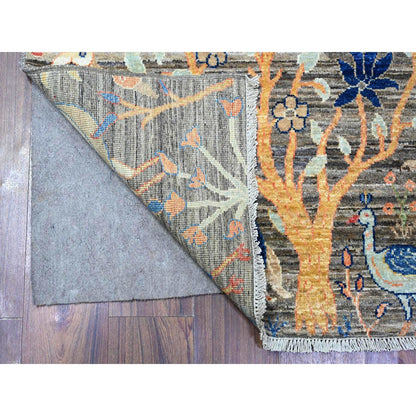 Oushak And Peshawar Wool Hand Knotted Rug Grey No Border 3.2X5.0 -O074728