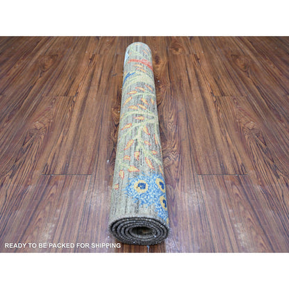 Oushak And Peshawar Wool Hand Knotted Rug Grey No Border 3.2X5.0 -O074728