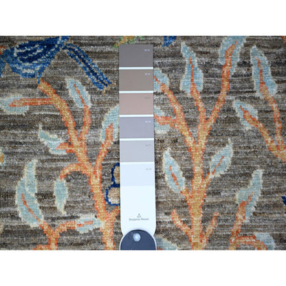 Oushak And Peshawar Wool Hand Knotted Rug Grey No Border 2.7X9.11 -O074730