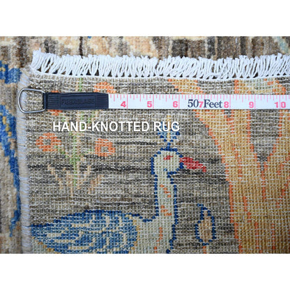 Oushak And Peshawar Wool Hand Knotted Rug Grey No Border 2.7X9.11 -O074730