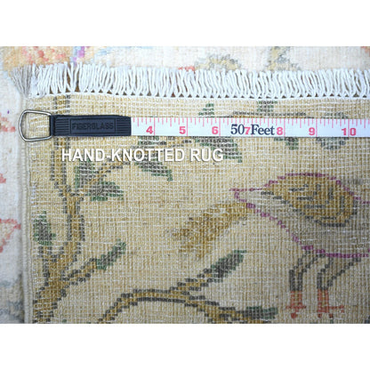 Oushak And Peshawar Wool Hand Knotted Rug Ivory No Border 2.5X7.11 -O074731