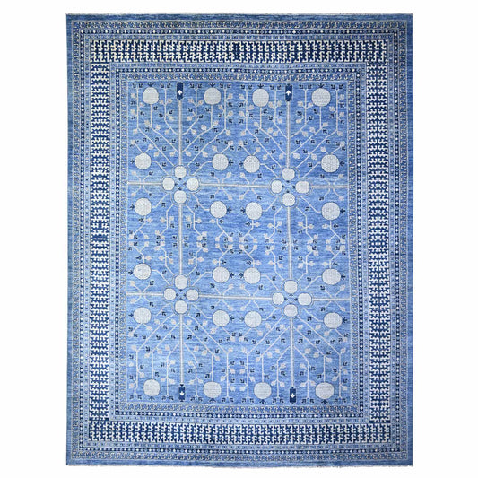Oushak And Peshawar Wool Hand Knotted Rug Blue Blue 11.11X15.4 -O074737