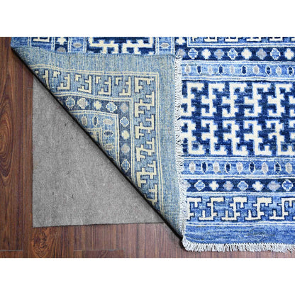 Oushak And Peshawar Wool Hand Knotted Rug Blue Blue 11.11X15.4 -O074737