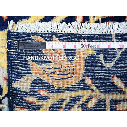 Oushak And Peshawar Wool Hand Knotted Rug Blue No Border 3.11X5.7 -O074750