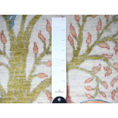 Oushak And Peshawar Wool Hand Knotted Rug Ivory No Border 2.5X7.10 -O074757