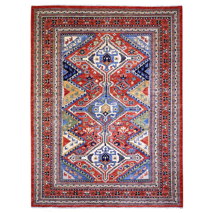 Tribal & Geometric Wool Hand Knotted Rug Red Red 9.4X12.0 -O074760