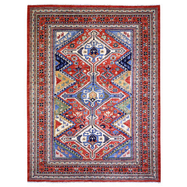 Tribal & Geometric Wool Hand Knotted Rug Red Red 9.4X12.0 -O074760