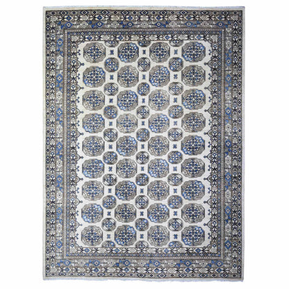 Tribal & Geometric Wool Hand Knotted Rug Ivory Ivory 9.1X11.11 -O074761