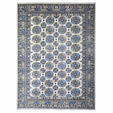 Tribal & Geometric Wool Hand Knotted Rug Ivory Ivory 9.1X11.11 -O074761