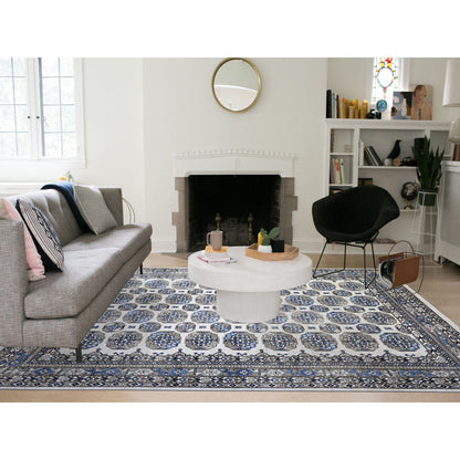 Tribal & Geometric Wool Hand Knotted Rug Ivory Ivory 9.1X11.11 -O074761