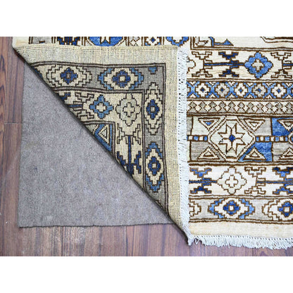 Tribal & Geometric Wool Hand Knotted Rug Ivory Ivory 9.1X11.11 -O074761