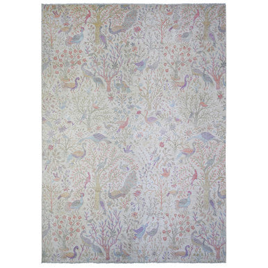 Oushak And Peshawar Wool Hand Knotted Rug Ivory 10.0x13.6 -O074763