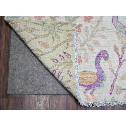 Oushak And Peshawar Wool Hand Knotted Rug Ivory 10.0x13.6 -O074763