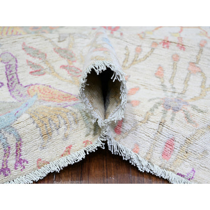 Oushak And Peshawar Wool Hand Knotted Rug Ivory No Border 10.0X13.6 -O074763