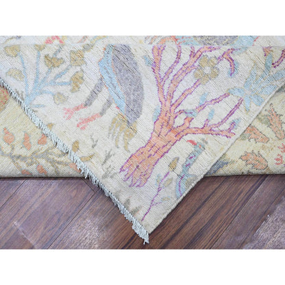 Oushak And Peshawar Wool Hand Knotted Rug Ivory 10.0x13.6 -O074763