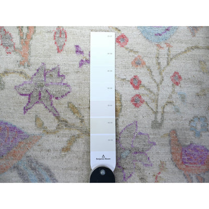 Oushak And Peshawar Wool Hand Knotted Rug Ivory 10.0x13.6 -O074763