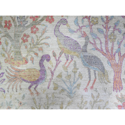 Oushak And Peshawar Wool Hand Knotted Rug Ivory 10.0x13.6 -O074763