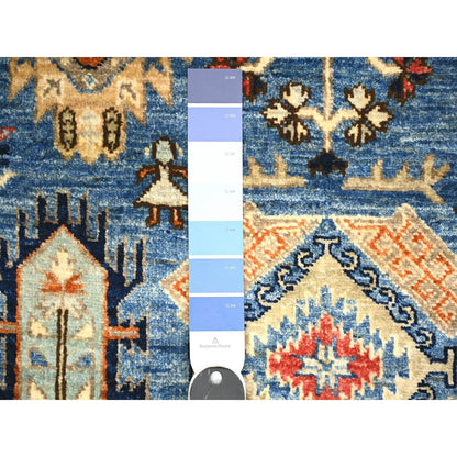 Tribal & Geometric Wool Hand Knotted Rug Blue Blue 3.0X4.0 -O074773