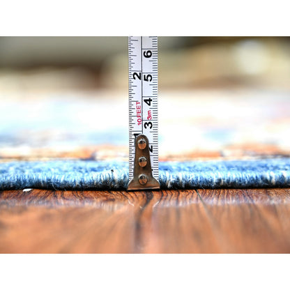 Tribal & Geometric Wool Hand Knotted Rug Blue Blue 3.0X4.0 -O074773