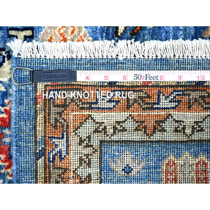 Tribal & Geometric Wool Hand Knotted Rug Blue Blue 3.0X4.0 -O074773