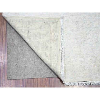 Oushak And Peshawar Wool Hand Knotted Rug Ivory Gray 2.7X19.1 -O074777