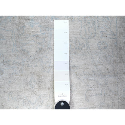 Oushak And Peshawar Wool Hand Knotted Rug Ivory Gray 2.7X19.1 -O074777