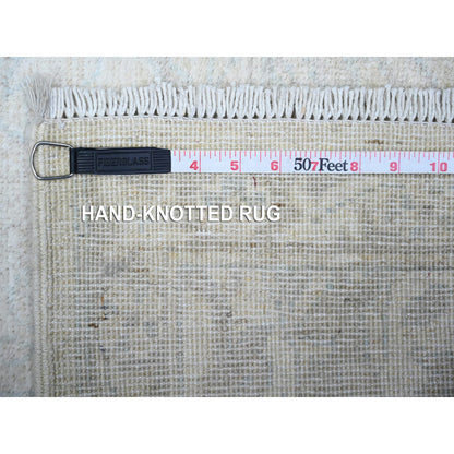 Oushak And Peshawar Wool Hand Knotted Rug Ivory Gray 2.7X19.1 -O074777