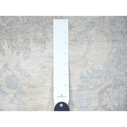 Oushak And Peshawar Wool Hand Knotted Rug Ivory Stone White 3.9X5.7 -O074782