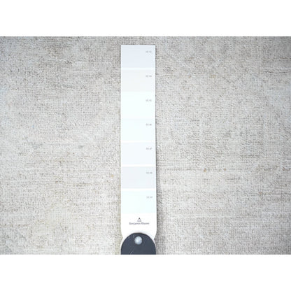 Oushak And Peshawar Wool Hand Knotted Rug Grey Night White 3.11X5.9 -O074783