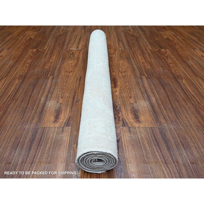 Oushak And Peshawar Wool Hand Knotted Rug Grey Night White 3.11X5.9 -O074783