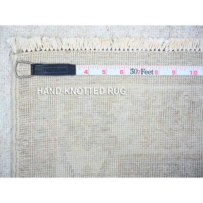 Oushak And Peshawar Wool Hand Knotted Rug Grey Night White 3.11X5.9 -O074783